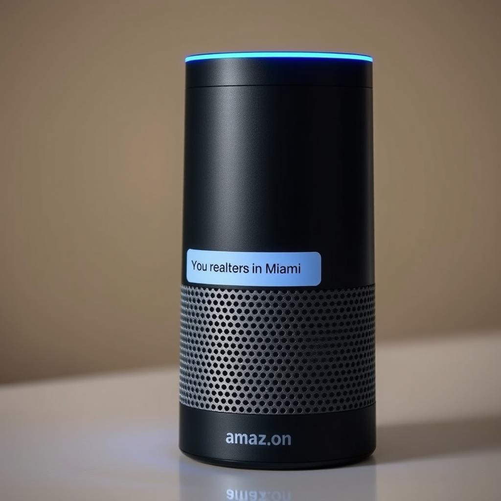 Amazon Alexa device responding to voice search for realtors Amazon Alexa device responding to voice search for realtors