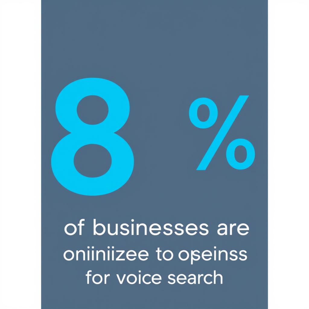 Only 8% of businesses are optimized for voice search Only 8% of businesses are optimized for voice search