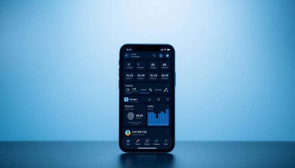 Detailed cryptocurrency wallet app interface set in a clean, modern design. Foreground features a sleek mobile device displaying the wallet app's main dashboard, showcasing intuitive controls and clear transaction history. Middle ground includes various crypto coin icons, transaction graphs, and security elements like fingerprint ID. Background subtly blends gradients of blues and grays, evoking a sense of digital sophistication. Subtle lighting from the device's screen casts a soft glow, while a shallow depth of field keeps the focus on the app's key features. The overall atmosphere conveys a user-friendly, secure, and professional cryptocurrency management experience.